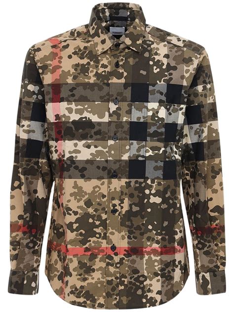 burberry brit hombre camisa|Burberry camouflage shirt.